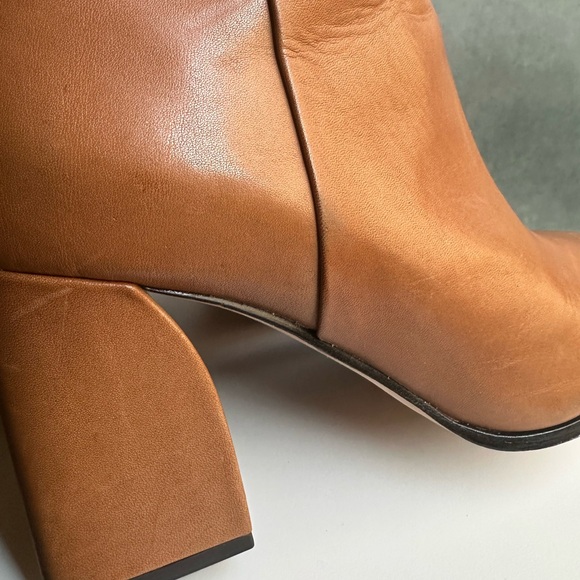 🌸PAIGE🌸 Farah Square Toe Bootie In Cognac Boots Size:10 - Picture 14 of 16